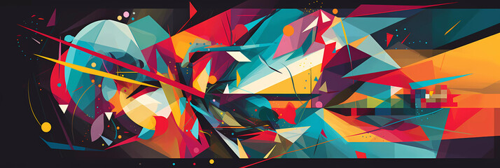 Abstract mulitcolored background with triangles and shape