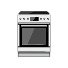 modern kitchen stove cartoon. house furniture, domestic apartment modern kitchen stove sign. isolated symbol vector illustration