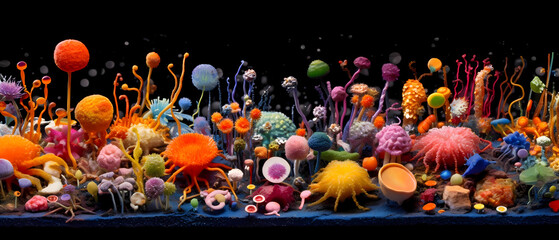 Revealing the Diversity: Macro View of Bacterial Environment, Microbial Diversity, Ecosystem Analysis, Microscopic Observation, Generative AI