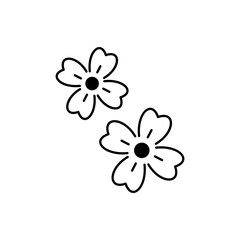 Cherry blossom Glyph Vector Icon that can easily edit or modify

