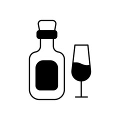 Alcoholic beverage Glyph Vector Icon that can easily edit or modify


