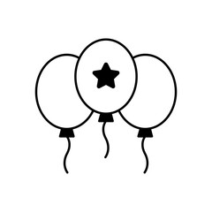 Balloon Glyph Vector Icon that can easily edit or modify

