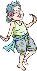 Thai traditional dance, Thai children, Thai cartoons. pop art retro hand drawn style design illustration. transparent background
