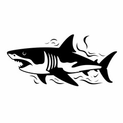 Fototapeta premium Shark illustration, Generative AI