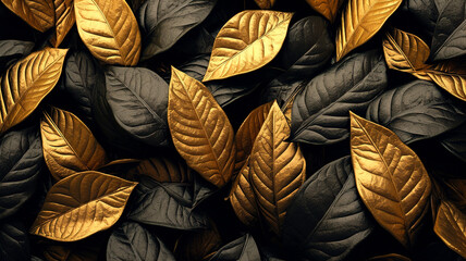 autumn leaves background gold and black