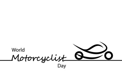Motorcyclist Day linear, vector art illustration.