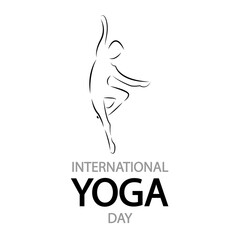 Yoga day international pose, vector art illustration.