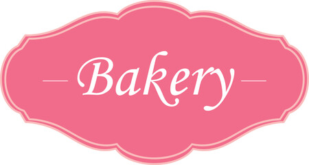bakery pink .baking sign, confectionery label