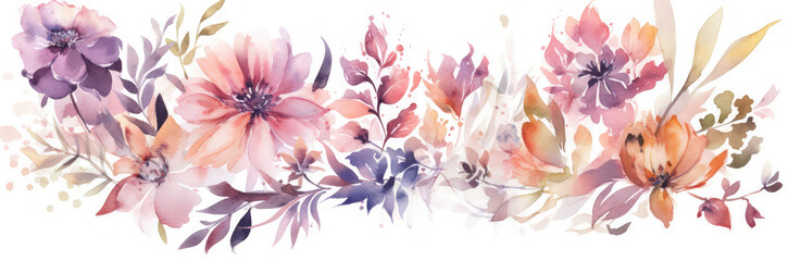 a watercolor flower set with different colors