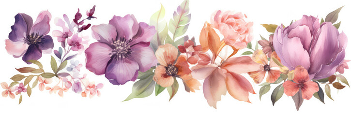 a watercolor flower set with different colors