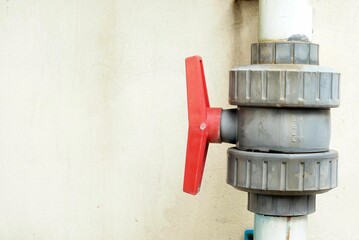 A pvc valve connect to supply a water