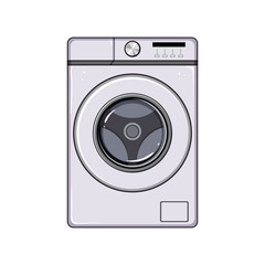 room washing machine cartoon. interior modern, appliance wash room washing machine sign. isolated symbol vector illustration
