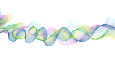 Abstract colorful flowing wave curved lines, frequency wavy sound, technology curve line background. Design used for technology, science, banner, template, wallpaper, business and many more.