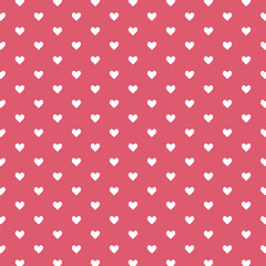 Heart Seamless Pattern Red Background Vector Illustration