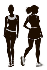 silhouette of an athletic woman. Athletic Sexy Body Shapes