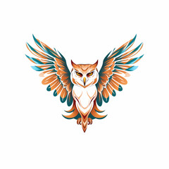 Obraz premium Owl illustration logo idea, Generative AI