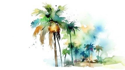 Obraz premium a beautiful painting made of palm wood painted with water colors