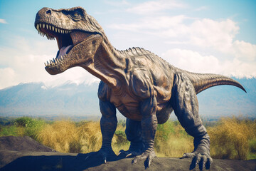 荒野のティラノサウルス　AI生成画像　ジェネレーティブAI