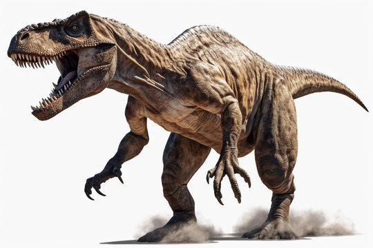 ティラノサウルス　白背景　AI生成画像　ジェネレーティブAI