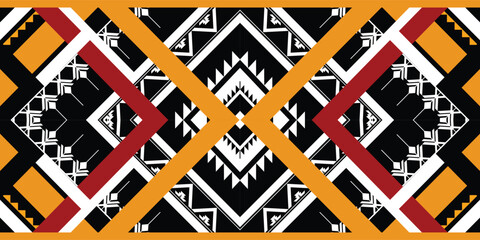 Geometric ethnic pattern. Navajo, Western, American, African,Aztec motif, traditional style. Design for background, wallpaper, clothing, wrapping, Batik, fabric,tile, and prints. Vector illustration.