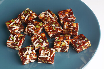 Indian dry fruits barfi, burfee or barfi