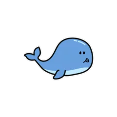 Door stickers Whale cartoon whale illustration