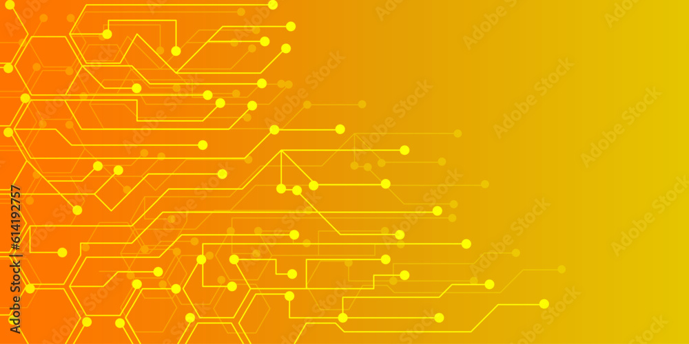 Wall mural technology background vector abstract futuristic circuit board hexagonal technology illustration hig