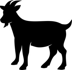 Goat icon vector illustration. Silhouette goat icon for livestock, food, animal and eid al adha event. Graphic resource for qurban design in islam and muslim culture