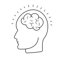 human head with brain