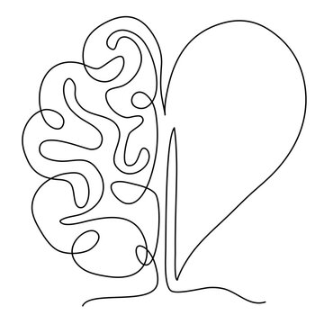 brain in the form of a heart graphic image