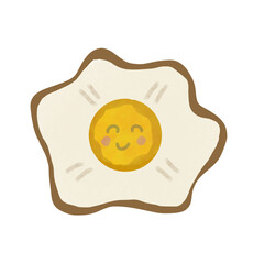 fried egg on a white background