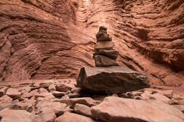 Apacheta in the natural amphitheater, Salta province - Argentina