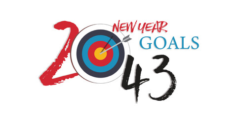 2043 New Year business goals. Cover of business diary for wishes.Vector illustration modern layout template