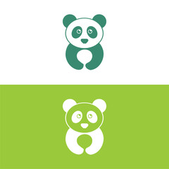 Naklejka premium panda leaf logo design,panda logo template,Cute panda face,Love panda logo. cute Panda Logo design vector template. animal, asia, bamboo, heart, character, china, bear, black, pet, safari.
