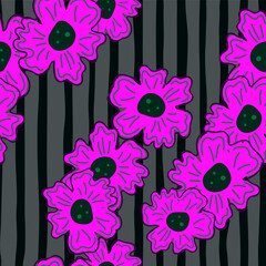 Chamomile flower seamless pattern, elegantly in a simple style. Abstract floral endless background.