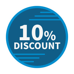 10 Discount In Blue Color Circle Shape For Advertisement Sale
