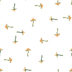 Magical fly agaric wallpaper. Fairytail mushrooms Seamless pattern.