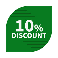 
10 Discount In Green Color Unique Square Shape For Promotion Sale
