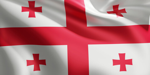 Flag of Georgia 3d rendering