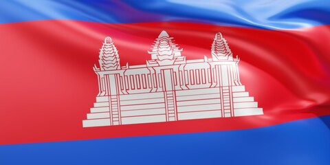 Flag of Cambodia 3d rendering