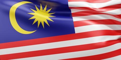 Flag of Malaysia 3d rendering