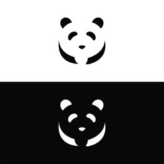panda leaf logo design,panda logo template,Cute panda face,Love panda logo. cute Panda Logo design vector template. animal, asia, bamboo, heart, character, china, bear, black, pet, safari.
