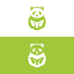 panda leaf logo design,panda logo template,Cute panda face,Love panda logo. cute Panda Logo design vector template. animal, asia, bamboo, heart, character, china, bear, black, pet, safari.