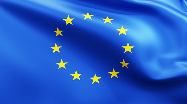 EU flag 3d rendering