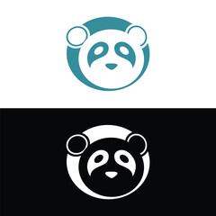 panda leaf logo design,panda logo template,Cute panda face,Love panda logo. cute Panda Logo design vector template. animal, asia, bamboo, heart, character, china, bear, black, pet, safari.