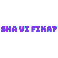 Swedish Fika Typography lettering logo -  the Swedish concept of fika with a coffee cup and a cinnamon roll. Scandinavian phrase: Ska vi fika? or But first Fika! Swedish culture
