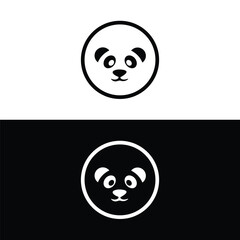 panda leaf logo design,panda logo template,Cute panda face,Love panda logo. cute Panda Logo design vector template. animal, asia, bamboo, heart, character, china, bear, black, pet, safari.