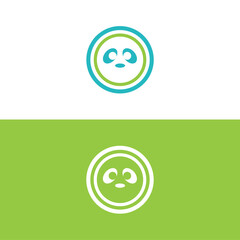 panda leaf logo design,panda logo template,Cute panda face,Love panda logo. cute Panda Logo design vector template. animal, asia, bamboo, heart, character, china, bear, black, pet, safari.