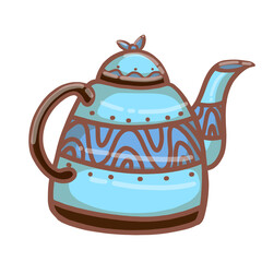 Set of various cups with tea or coffee. 