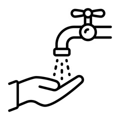 Keeping Hands Clean concept,  washing hands under water tap vector icon design, Housekeeping symbol, Home cleaning sign, Professional cleaners equipment stock illustration